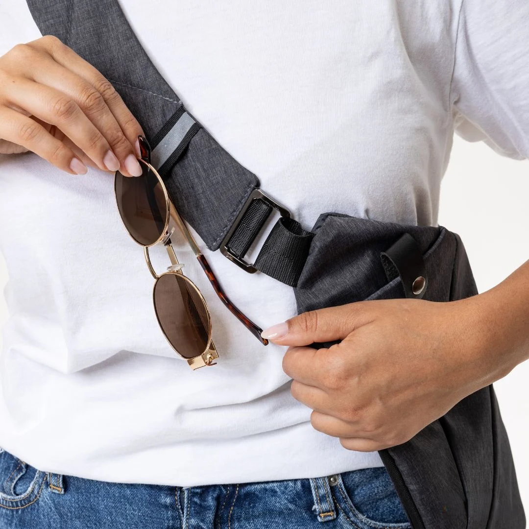 Bolsa Transversal Antifurto Feminina Impermeável com Proteção RFID