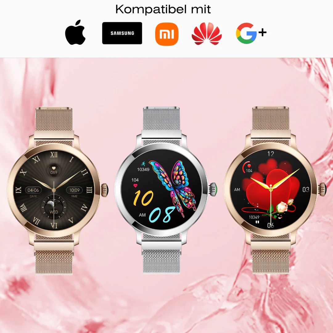 Smartwatch Feminino Lorenza™ Premium com Tela AMOLED e Chamadas Bluetooth