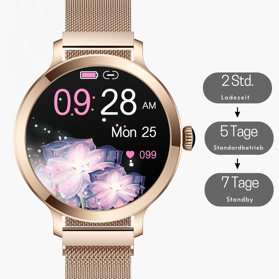 Smartwatch Feminino Lorenza™ Premium com Tela AMOLED e Chamadas Bluetooth