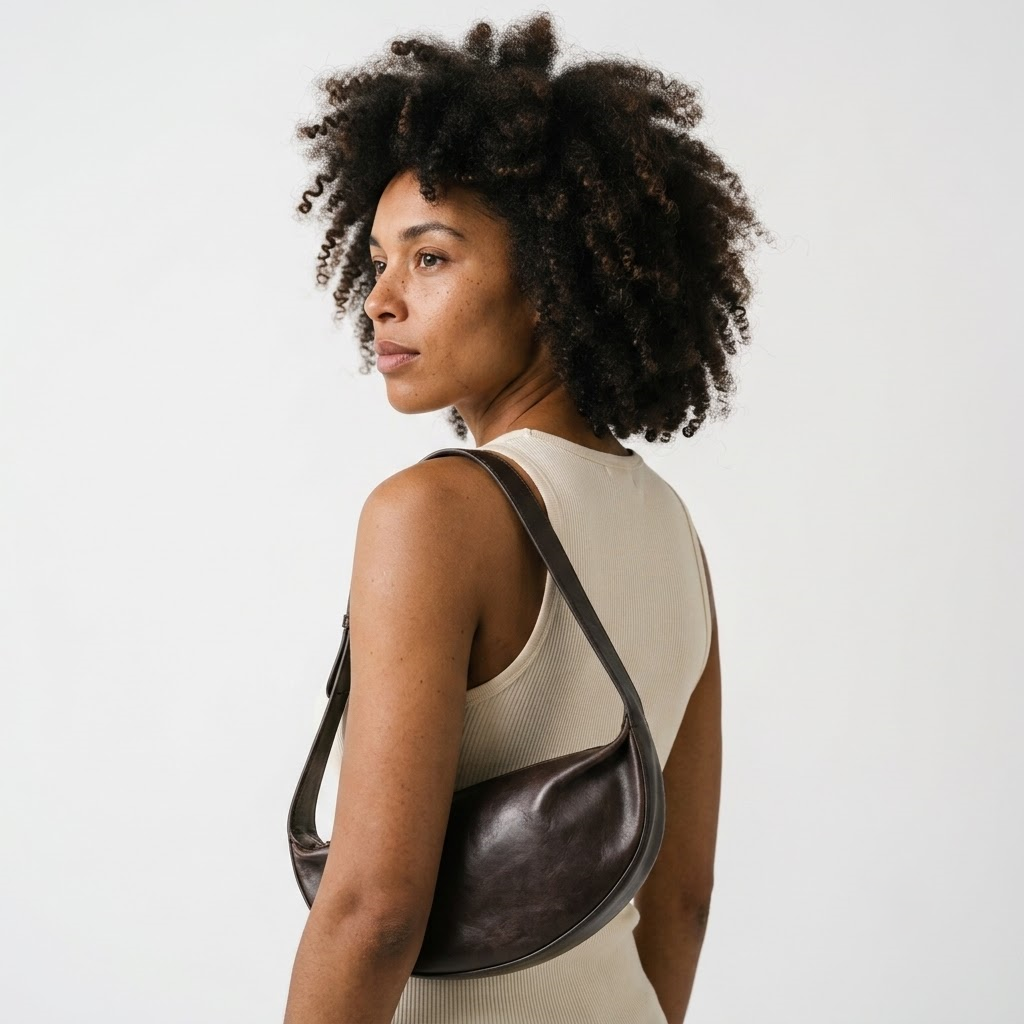 Bolsa Hobo Feminina Elara™ em Couro Sintético