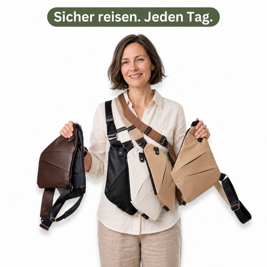 Bolsa Transversal Antifurto Feminina Impermeável com Proteção RFID