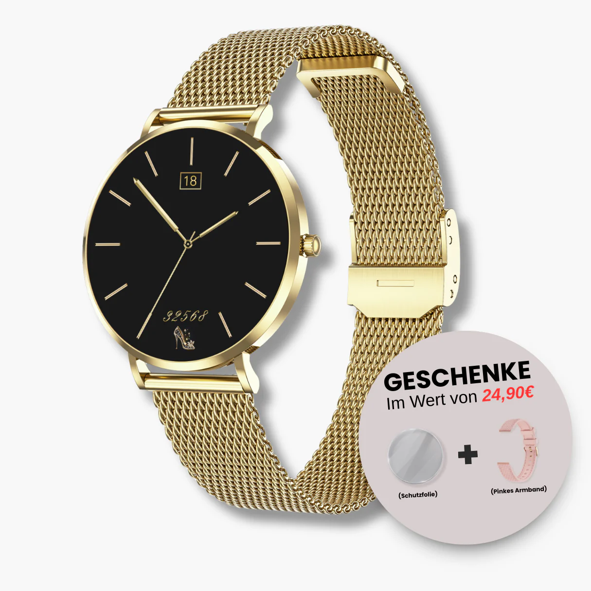 Smartwatch Feminino Eleganza Mini™ com Tela AMOLED e Chamadas Bluetooth