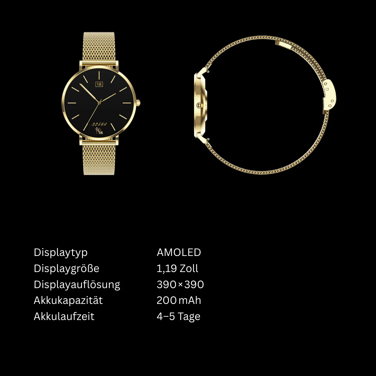 Smartwatch Feminino Eleganza Mini™ com Tela AMOLED e Chamadas Bluetooth