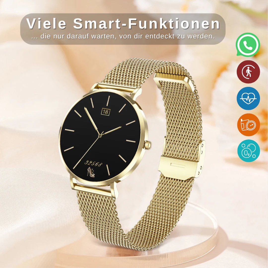 Smartwatch Feminino Eleganza Mini™ com Tela AMOLED e Chamadas Bluetooth