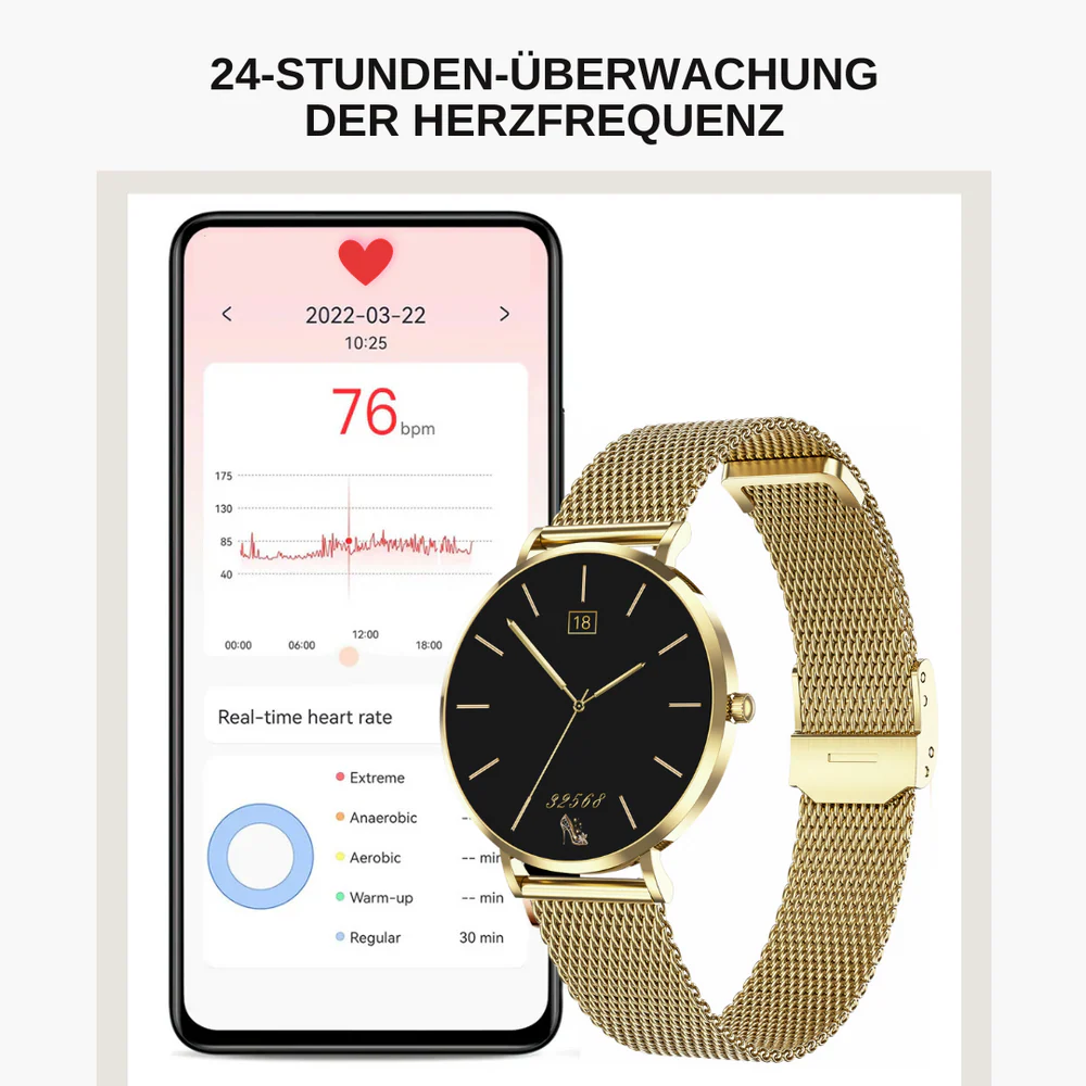 Smartwatch Feminino Eleganza Mini™ com Tela AMOLED e Chamadas Bluetooth