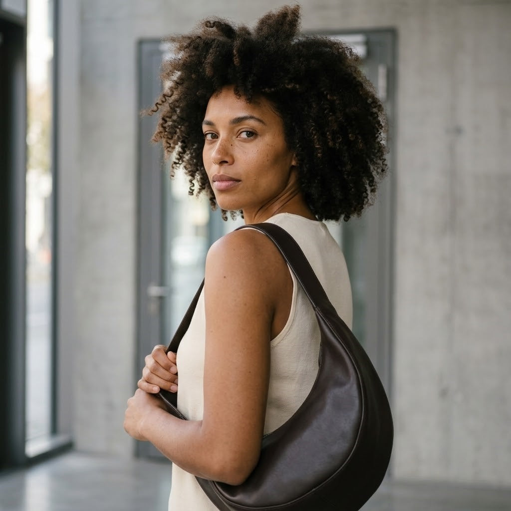 Bolsa Hobo Feminina Elara™ em Couro Sintético