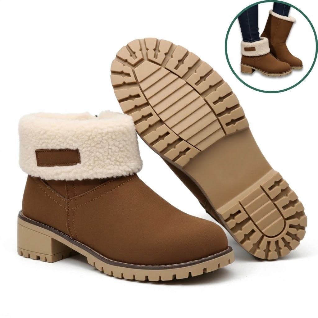 Bota Elegante de Inverno com Solado Antiderrapante